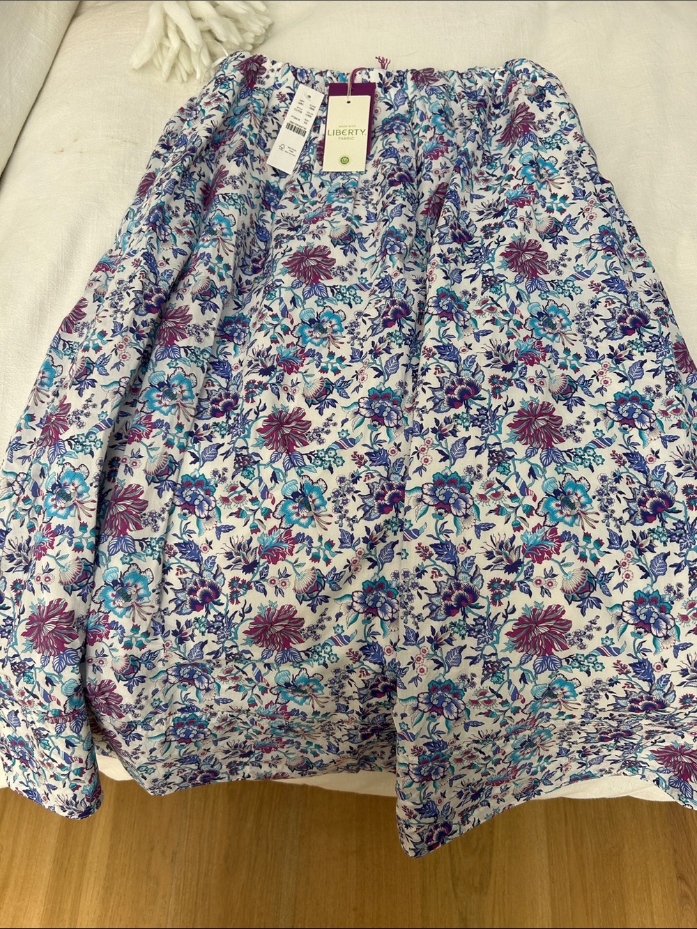 Liberty x JCrew Floral Cotton Skirt in Blue, Purple & White XS New